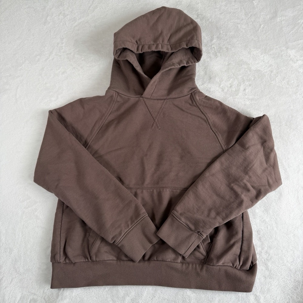 Athleta Hoodie Women's Sz S Brown Moonrise Split Open Back Pullover Sweatshirt